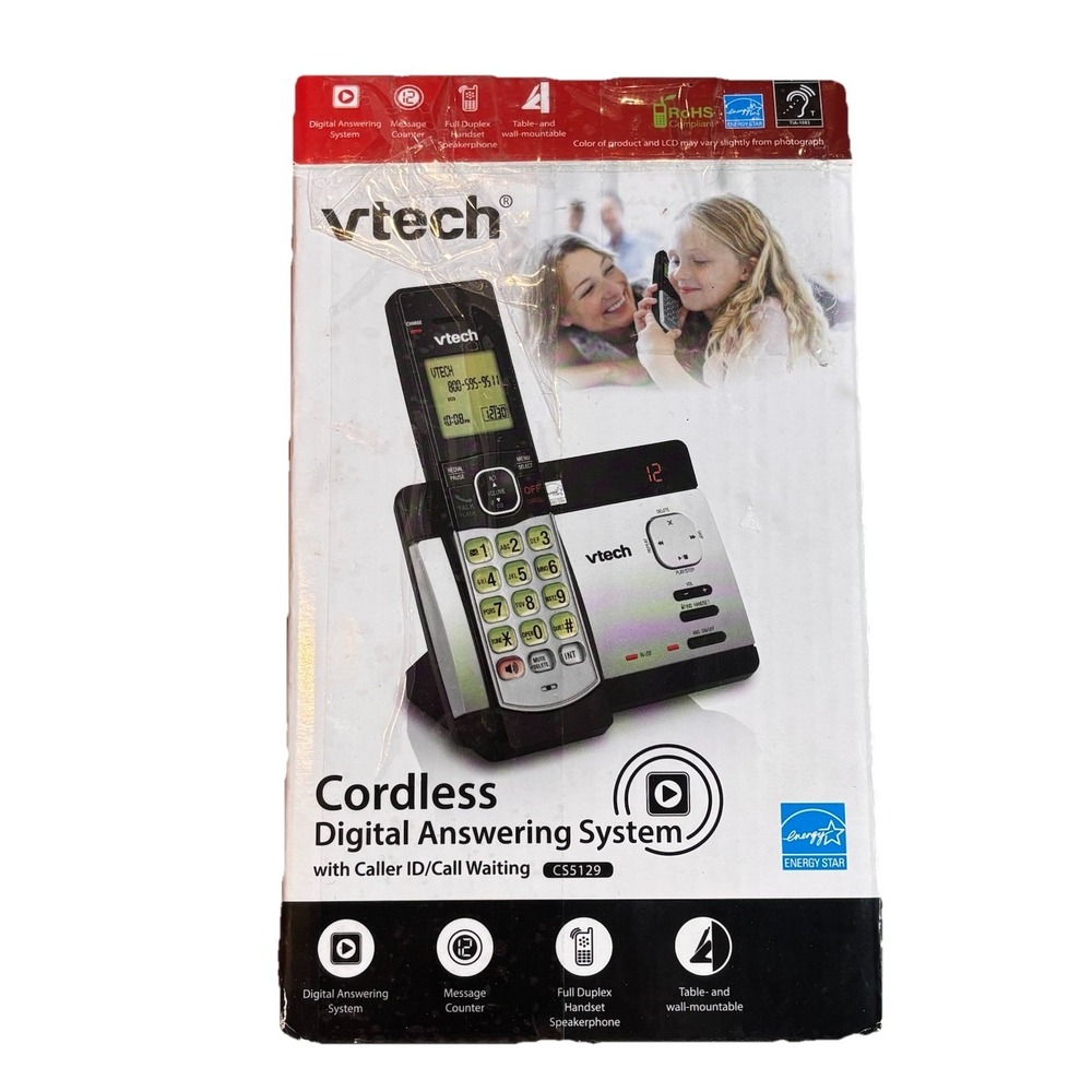 VTECH Cordless Digital Answering System w/‎ Caller Id Call Waiting  Black Silver